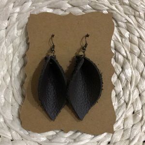Pinched leather earrings